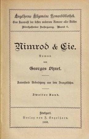 Nimrod & Cie. : Roman, 2