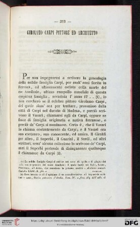 Girolamo Carpi pittore ed architetto