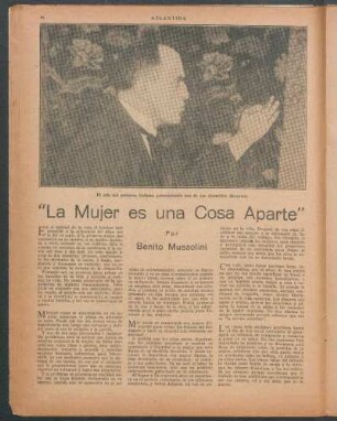 "La mujer es una cosa aparte"