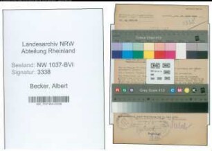 Entnazifizierung Albert Becker , geb. 27.03.1902 (Kaufm.Angestellter)