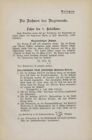 Die Fahnen des Regiments