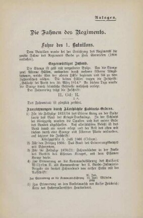 Die Fahnen des Regiments