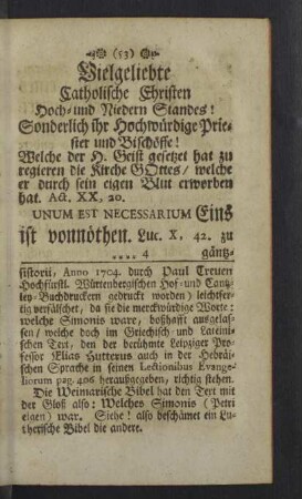 Vielgeliebte Catholische Christen