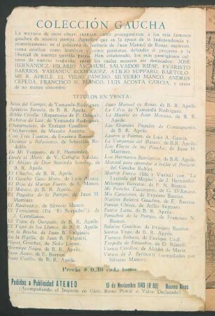 Colección gaucha [Publicidad editorial]