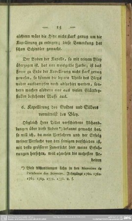6. Kapellirung des Goldes und Silbers vermittelst des Bley