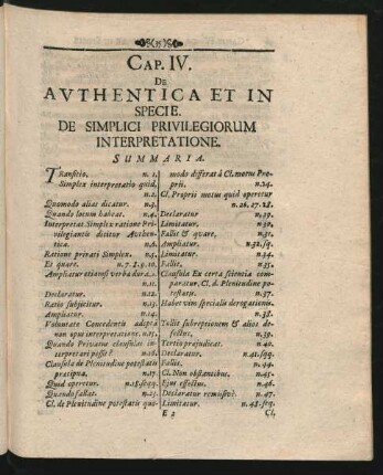 Cap. IV. De Authentica Et In Specie. De Simplici Privilegiorum Interpretatione.
