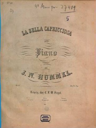 La bella capricciosa : pour piano ; op. 55