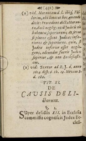Tit. XI. De Causis Delictorum.