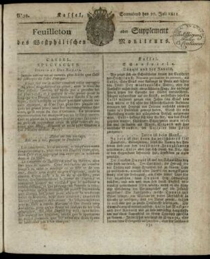 No. 58, Sonnabend den 20. Juli 1811