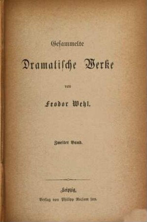 Gesammelte Dramatische Werke, 2