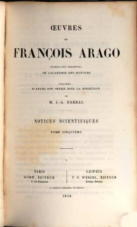 Oeuvres complètes de François Arago, 8. Notices scientifiques ; 5
