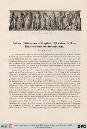 2: Frühes Christentum und spätes Heidentum in ihren künstlerischen Ausdrucksformen