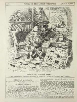 Under the censor's stamp; or, how the bear's paw comes down on Punch in St. Petersburg. And yet the jingoes call him "Russophil"!