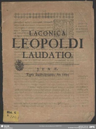 Laconica Leopoldi Laudatio