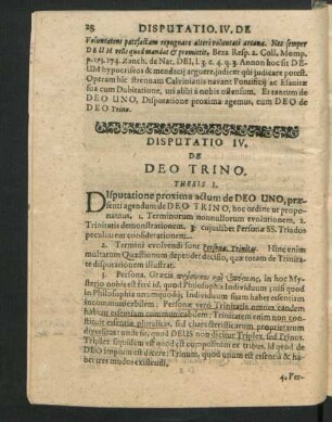 Disputatio IV. De Deo Trino.