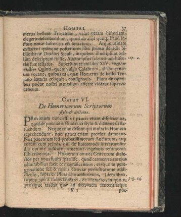Caput VI. De Homericorum Scriptorum stylo & dictione.