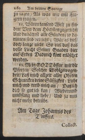 Am Tage Johannis des Täuffers.