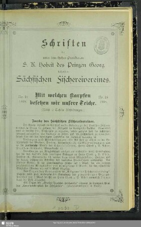 Zwecke des Sächsischen Fischereivereines