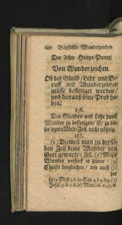 Der Achte Haupt-Punct/ Von Wunderzeichen.