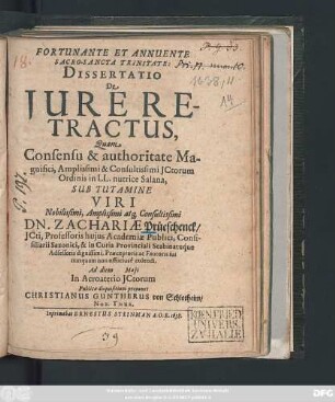 Dissertatio De Iure Retractus