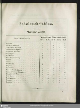 Allgemeiner Lehrplan
