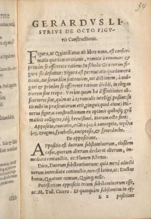 Gerardus Listrius De Octo Figuris Constructionis.