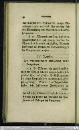 IV. Kapitel. Die vorhergehende Erklärung wird fortgesetzet