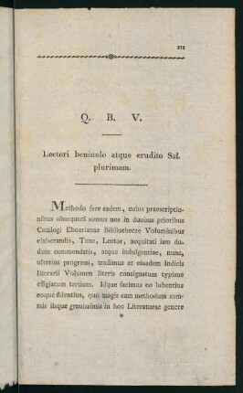 III-XI, Lectori benivolo atque erudito Sal. plurimam