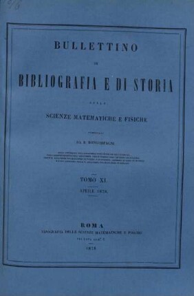 Tomo XI. Aprile 1878.