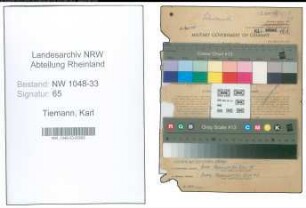 Entnazifizierung Karl Tiemann , geb. 20.12.1905 (Lehrer)