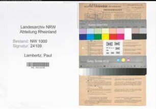 Entnazifizierung Paul Lambertz, geb. 08.07.1908 (Elektriker)