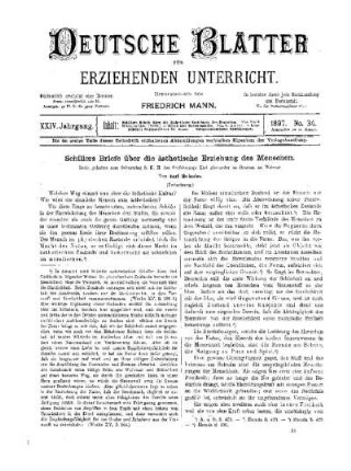 Schillers Briefe über die ästhetische Erziehung des Menschen : (Fortsetzung)