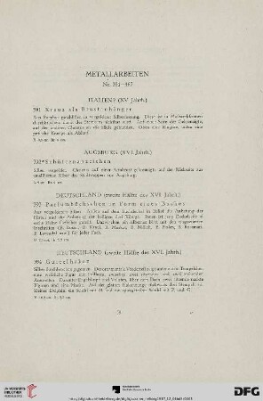 Metallarbeiten (Nr. 391-467)