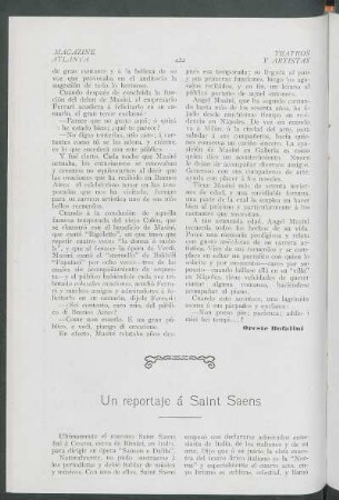 Un reportaje a Saint-Saëns