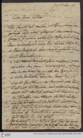 Korrespondenz Friedrich Heinrich Christian Schwarz / Carl Ullmann: Brief von Friedrich Heinrich Christian Schwarz an Carl Ullmann