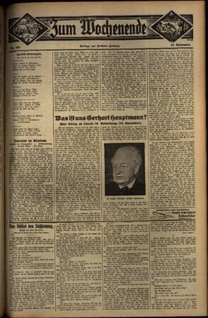 Zweite Ausgabe vom Sonntag, den 13. November 1932.