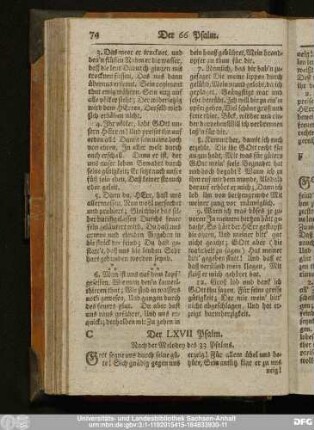 Der LXVII Psalm.