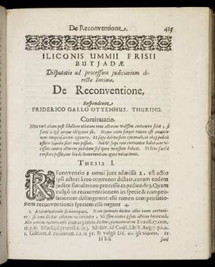 Disputatio [...] Decima, De Reconventione