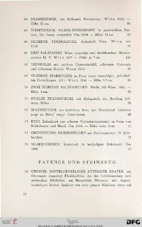 Fayence und Steinzeug (Nr. 76-92)