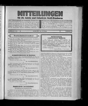 Jahrgang 1931, Hamburg, den 22. März, Nummer 12
