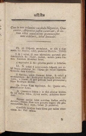 Cum in toto volumine vocabula Hispanica, Quaranica, Abiponica passim recurrant,[...]
