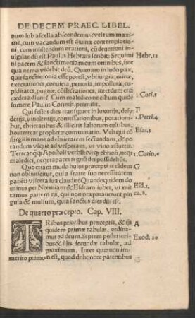 De quarto praecepto. Cap. VIII.