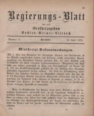 Nr. 11 : 19. April 1876