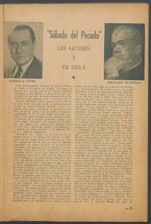 "Sábado del pecado" - Los autores y su obra