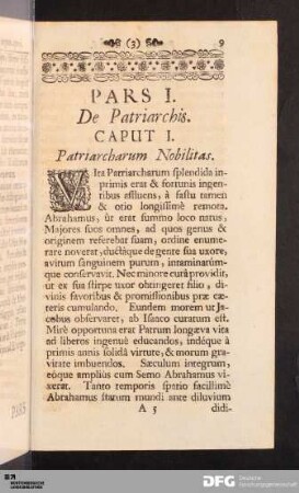 Pars I. De Patriarchis.