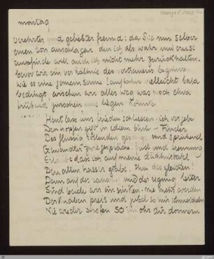 [Das Jahr der Seele] - [Handschrift] - Heut lass uns frieden schliessen (H. H.) - StGA-George I,0416 : [SW IV: H12]; [SW IV, S. 75/140-141]