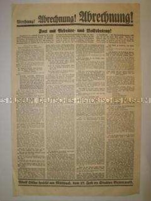 Sonderdruck der NSDAP zur Reichstagswahl am 31. Juli 1932 mit Auszügen aus Reden einer Veranstaltung im Sportpalast in Berlin
