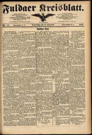 Zweite Ausgabe vom Donnerstag, den 25. September 1902.