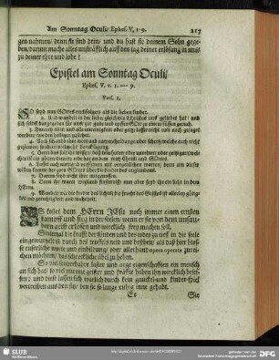 Epistel am Sonntag Oculi, Ephes. V. v. I. --- 9. Vers. 1.