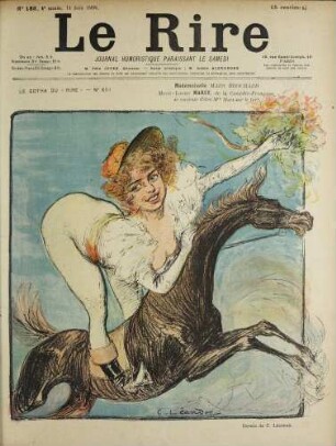 Le Gotha du "Rire", No XIII, Mademoiselle Mars Brochard Marie-Louise Marsy, de la Comédie-Française se contente d'être Mlle Mars sur le turf.